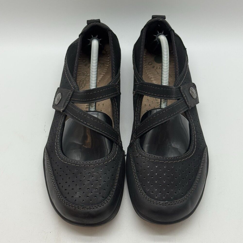 Earth Origins Tiffany Mary Janes Women's 9.5M Black Leather Hook & Loop Shoes - Picture 5 of 11